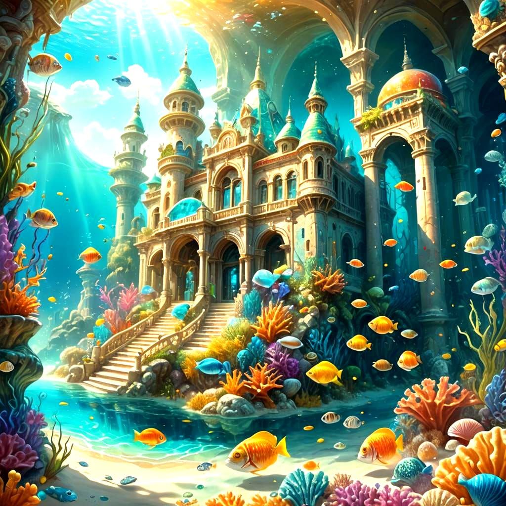 Underwater Palace of Sand and Seashells in 3D
