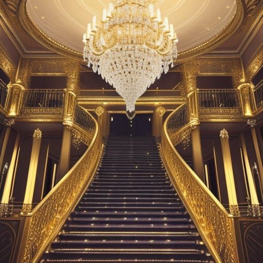 Elegant Diamond Mansion with Sparkling Crystal Chandeliers