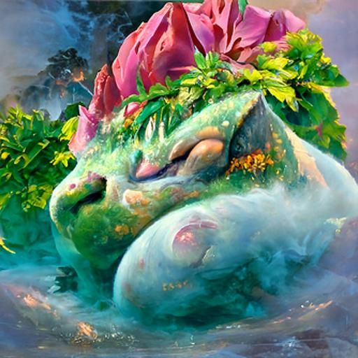 Ethereal Venusaur in a Hyperdetailed Fantasy Landscape