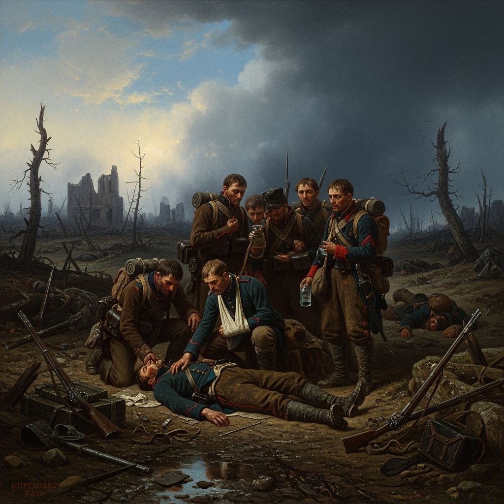 Grimdark Scene in Historical Painting Style