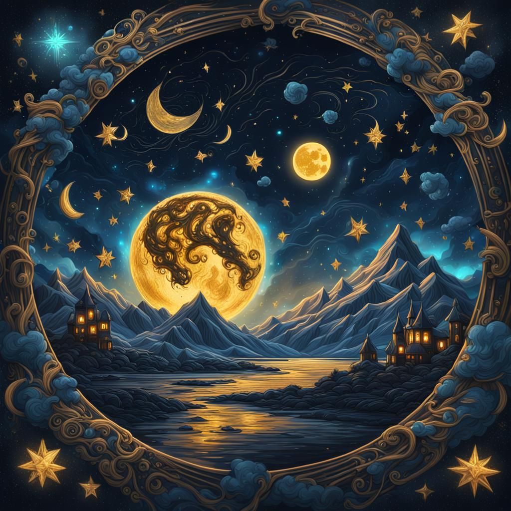 Starry Night Tattoo: Detailed Matte Painting