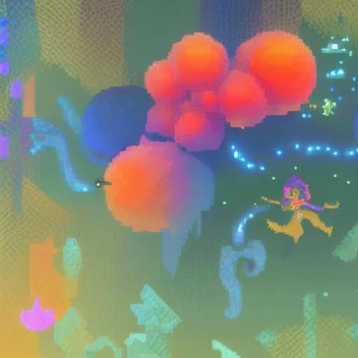 Fantasy Creature Emerges: Pixel Art in 8-Bit Style