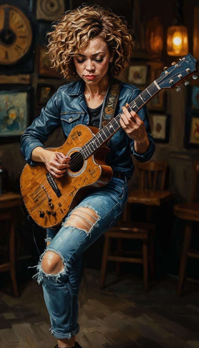 Samantha Fish Guitar Painting as Expressionist Art