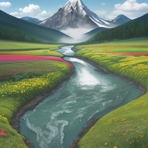 Mountain Shaped Like a Person With Waterfall