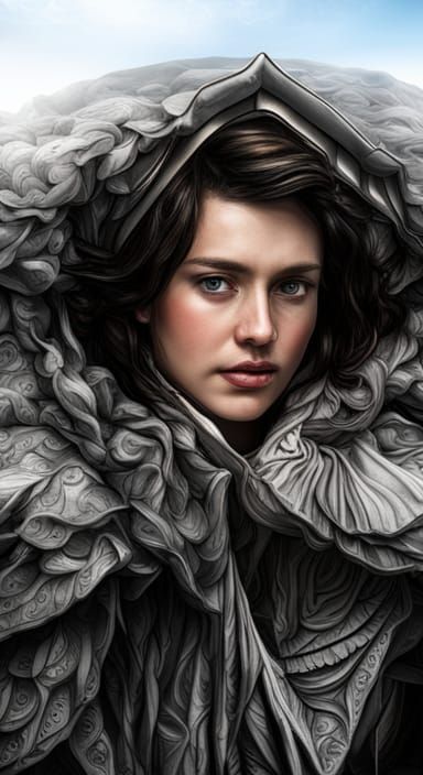 Hyperrealistic Knight in Hood, Cinematic Composition