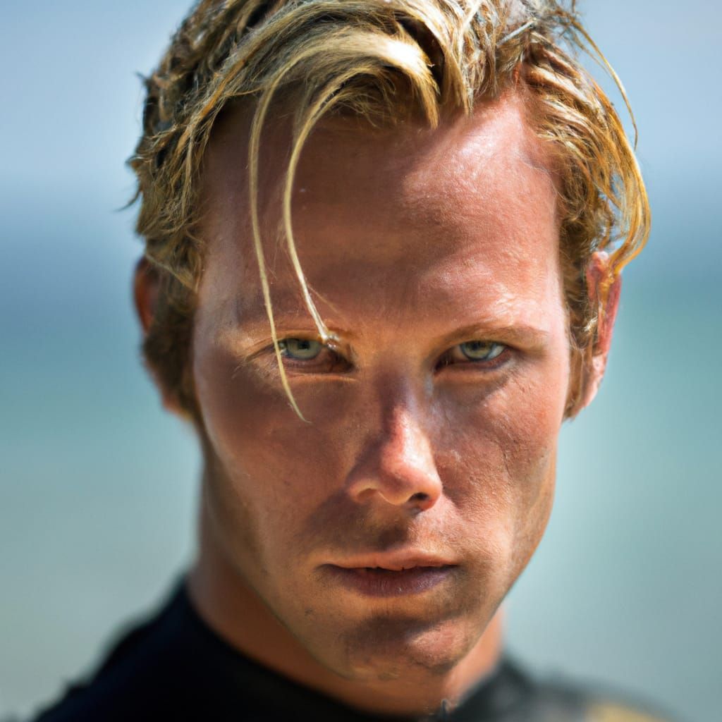 Beach Portrait of Blonde Male Model