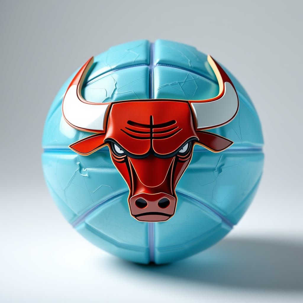 Translucent Origami Basketball with Chicago Bulls Logo