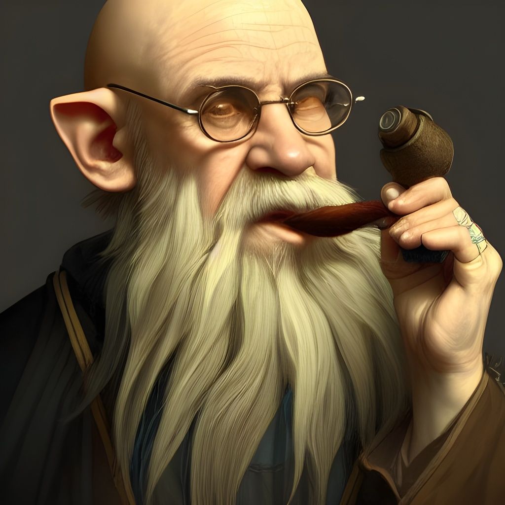 Gnome Wizard Portrait in Detailed Digital Art Style