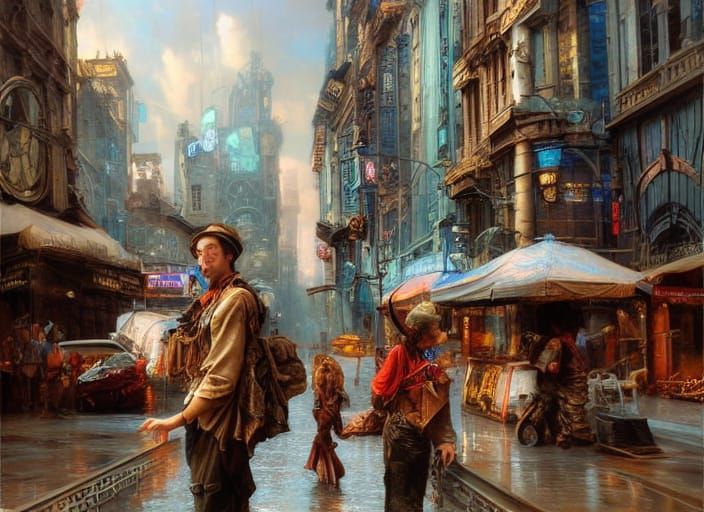 Steampunk city scene #6
