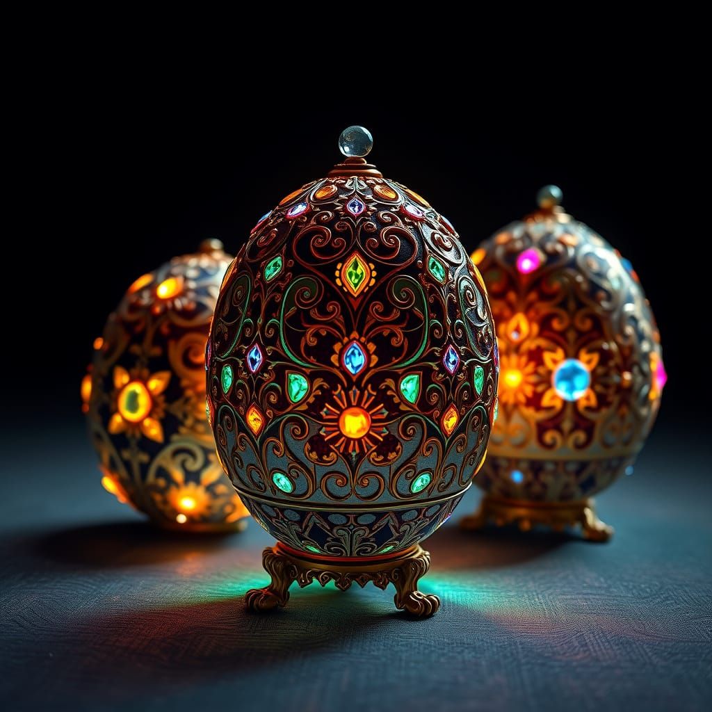 Luxury Fabergé Eggs in Hyper-Realistic 5K Detail