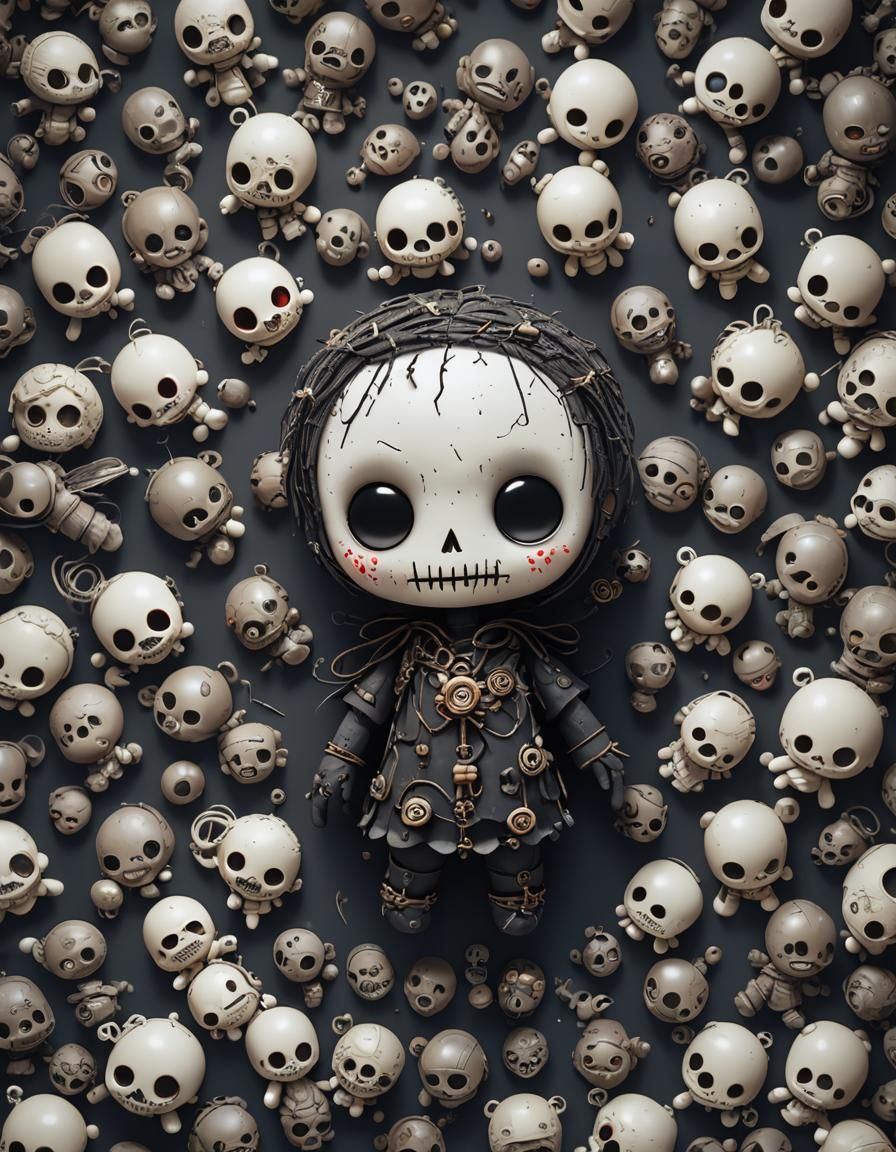 Chibi Voodoo Doll in Ethereal Cinematic Style