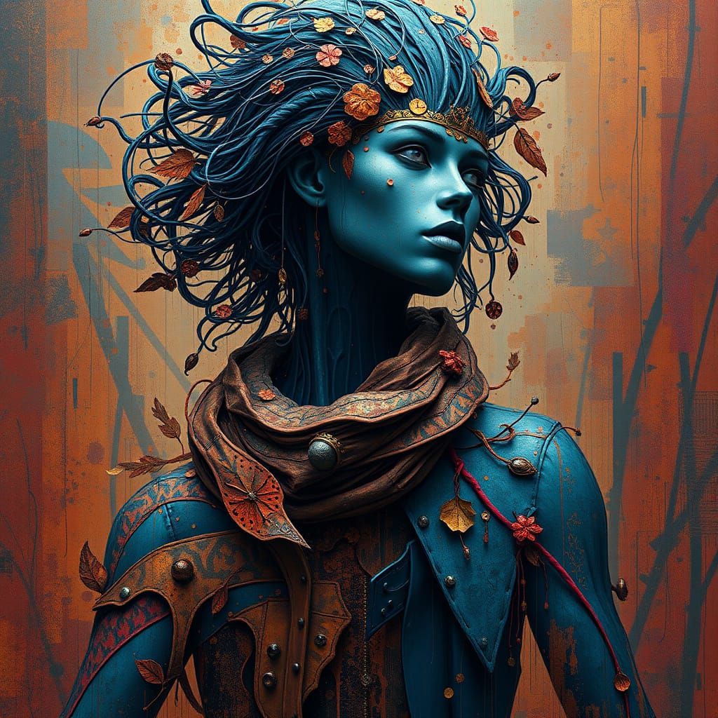 Autumn Spirit in Organic Surrealism Style