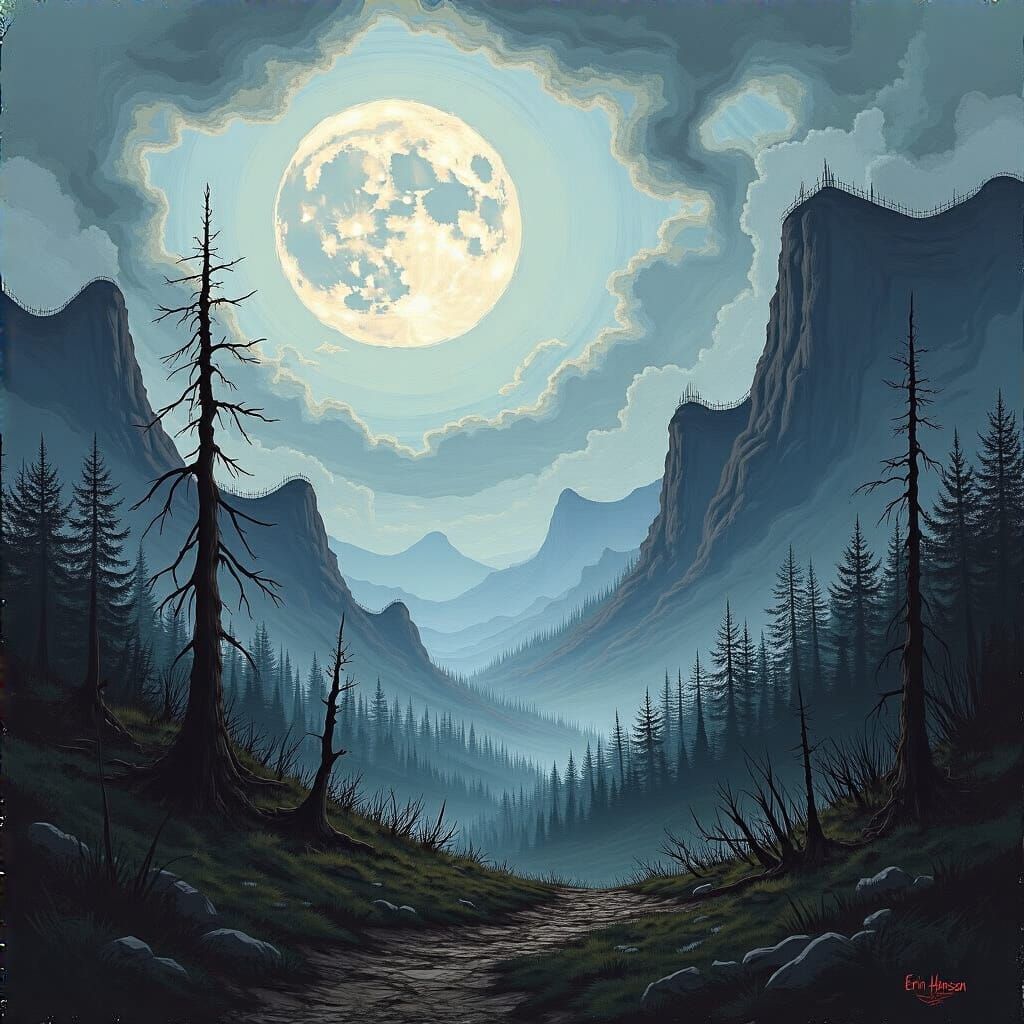 Grimdark Landscape in Erin Hanson Style