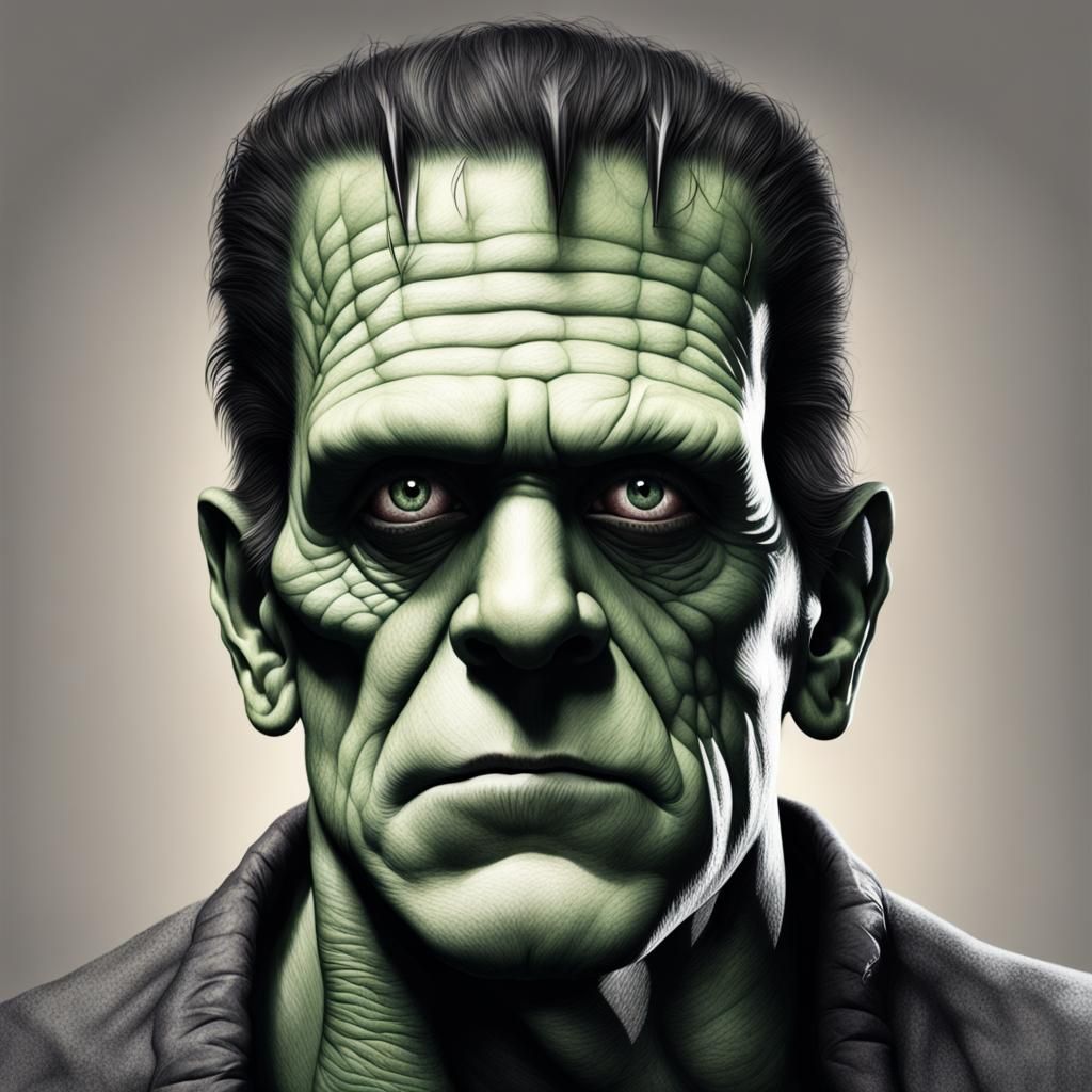 Hyper-Realistic Portrait of Frankenstein's Monster