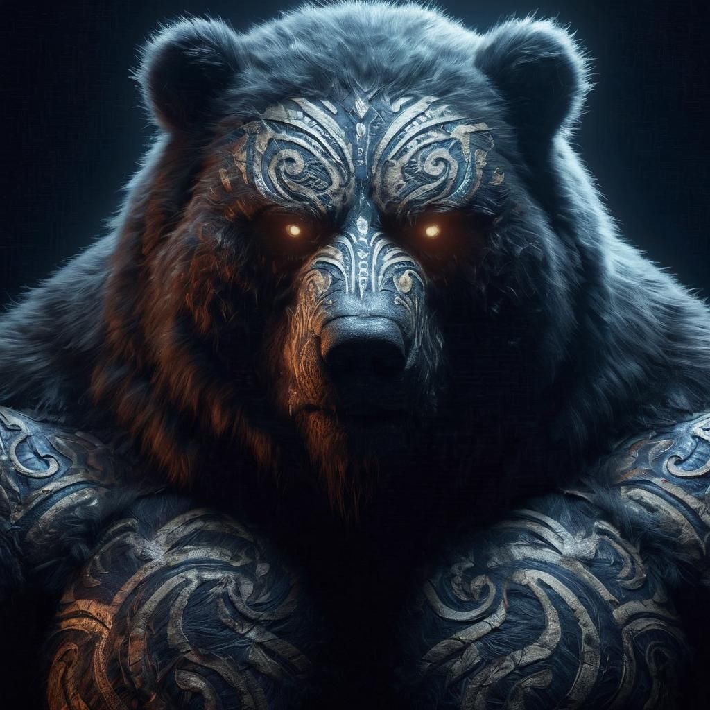 Kodiak Bear Mage in Elemental Darkness Photograph