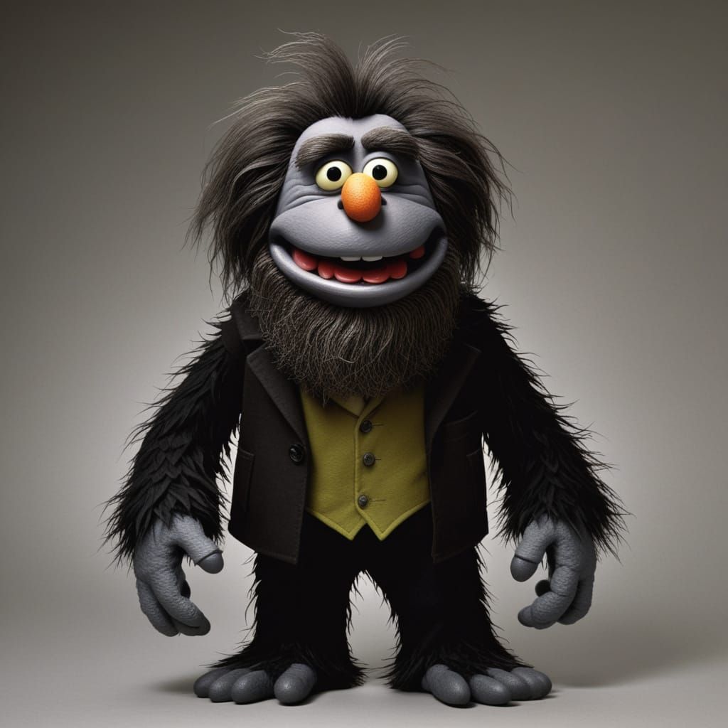 Grimdark Scene in Jim Henson Style