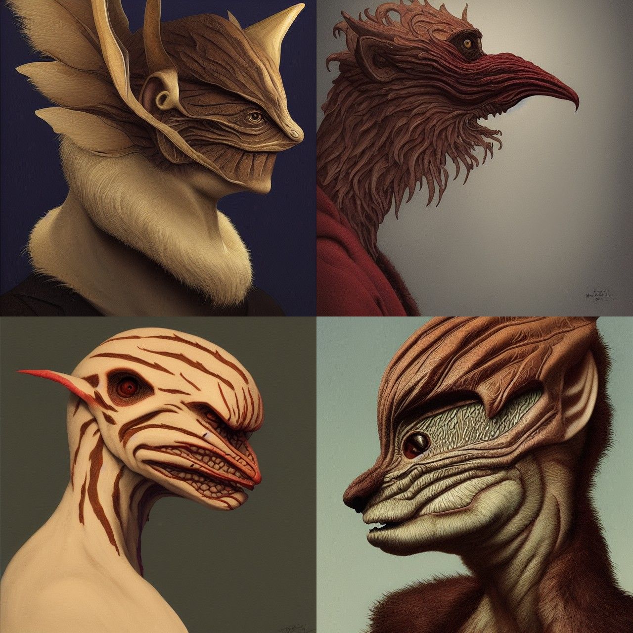 Detailed Portrait of a Fantastic Nightbreed Creature