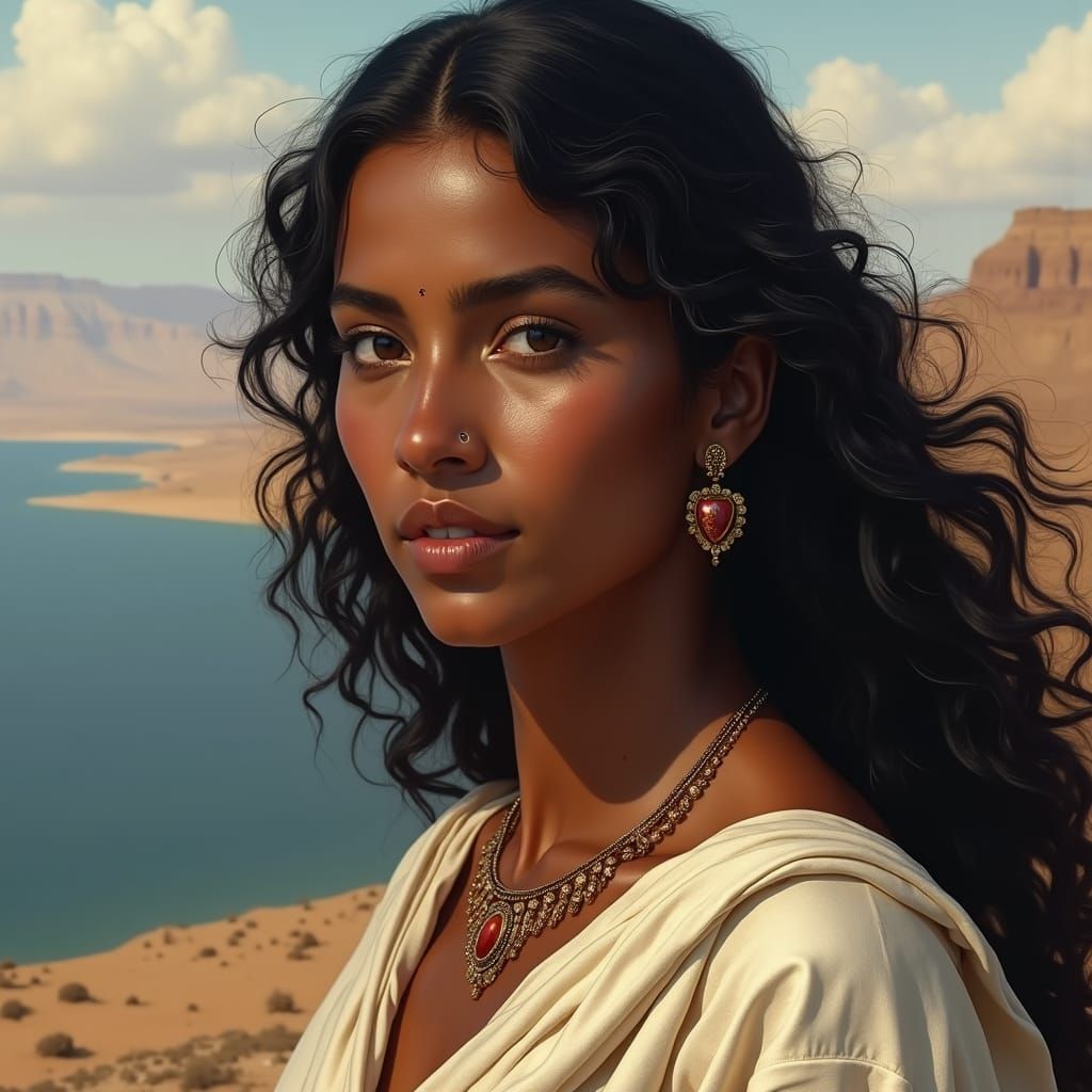 Queen Esther Portrait in Fantasy Art Style