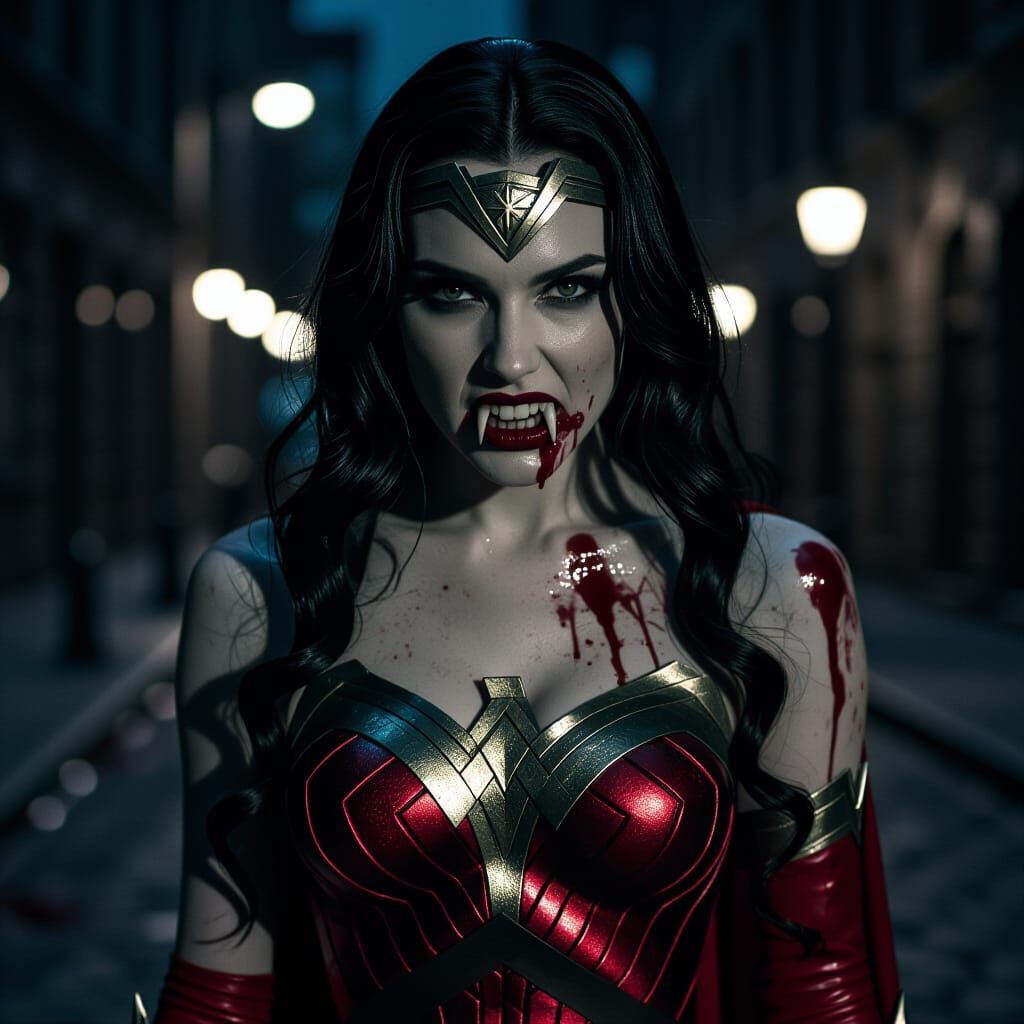 Vampire Woman in Gothic Cinematic Style