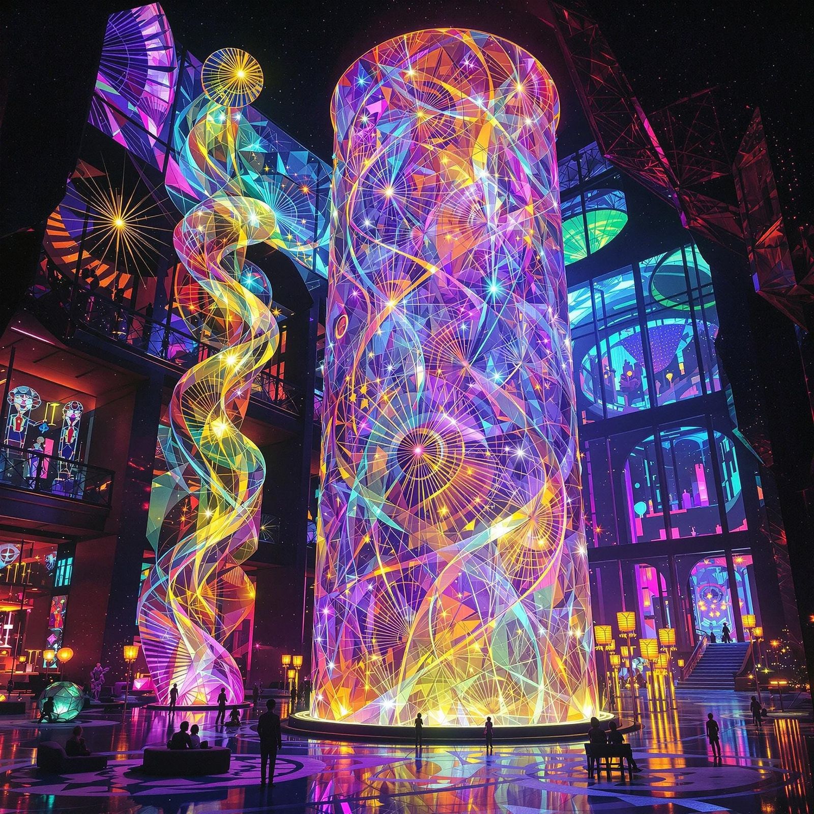 Majestic Transparent Glass Lighttower Illuminates Enchanted ...