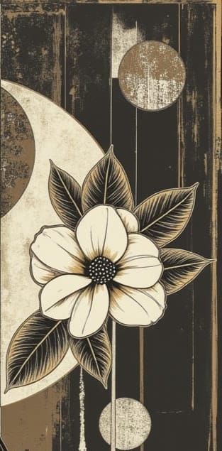 Dark Decadent Art Deco Goddess with Floral Elements