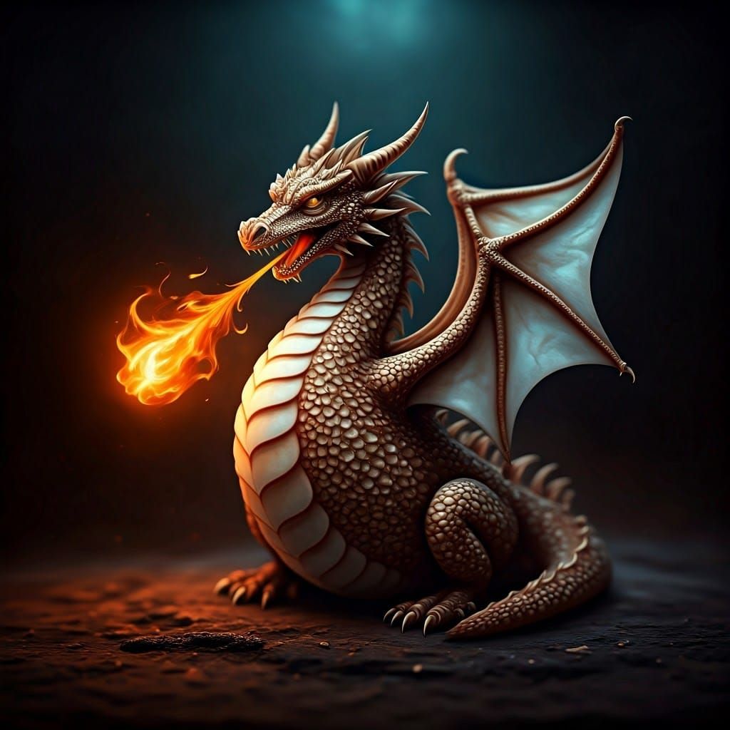 Latte Art Dragon in Hyperrealistic Style