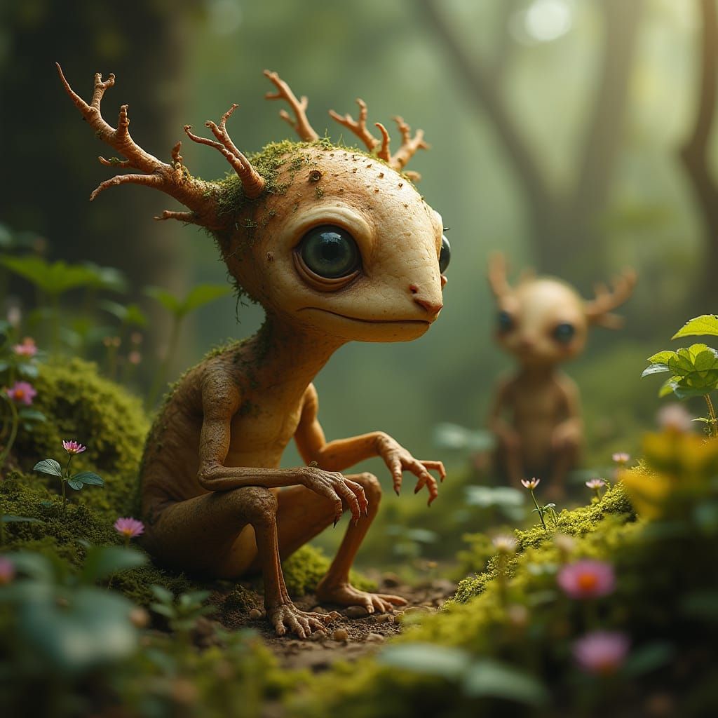 Whimsical Alien Forest Dwellers