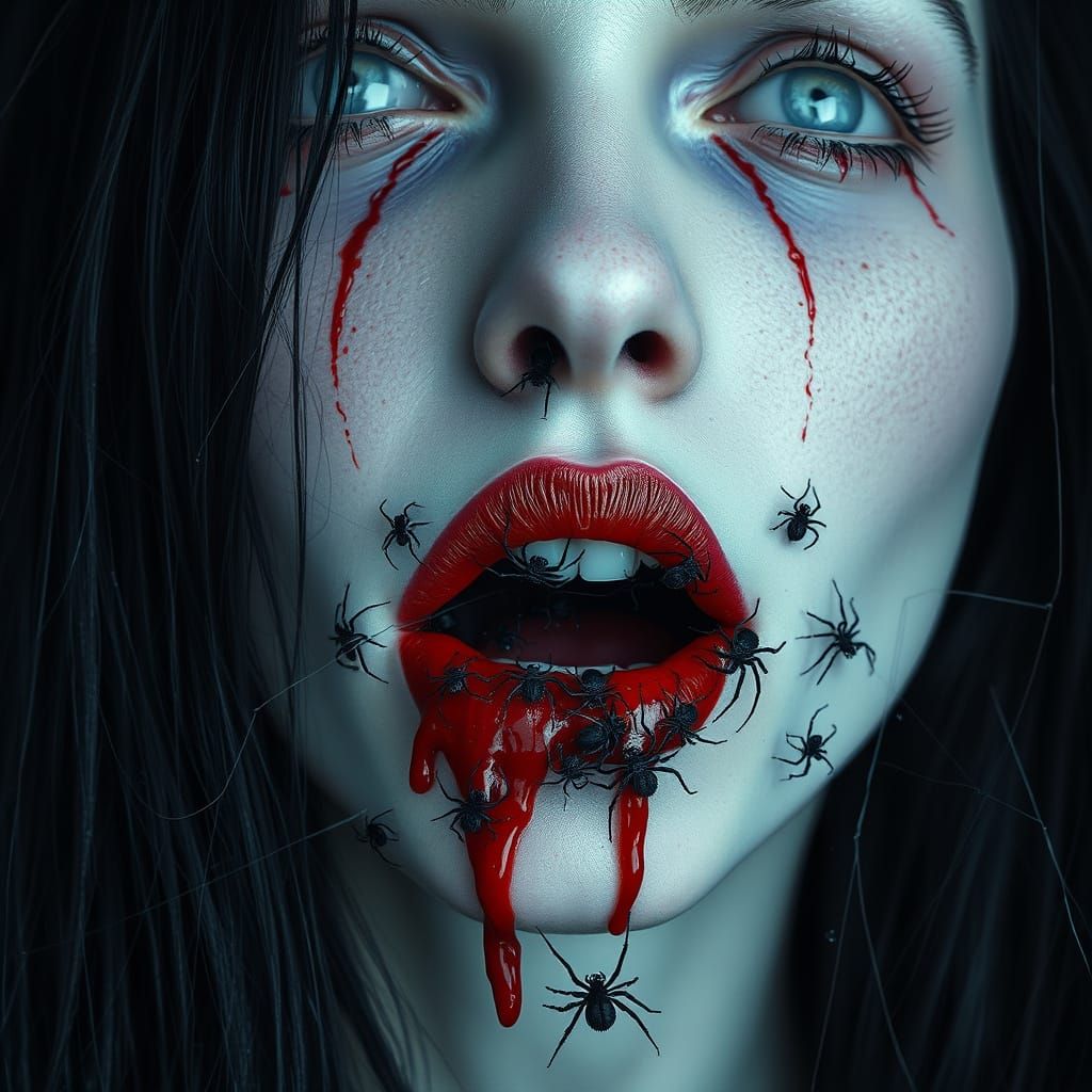 Woman with Spiders: A Digital Matte Painting