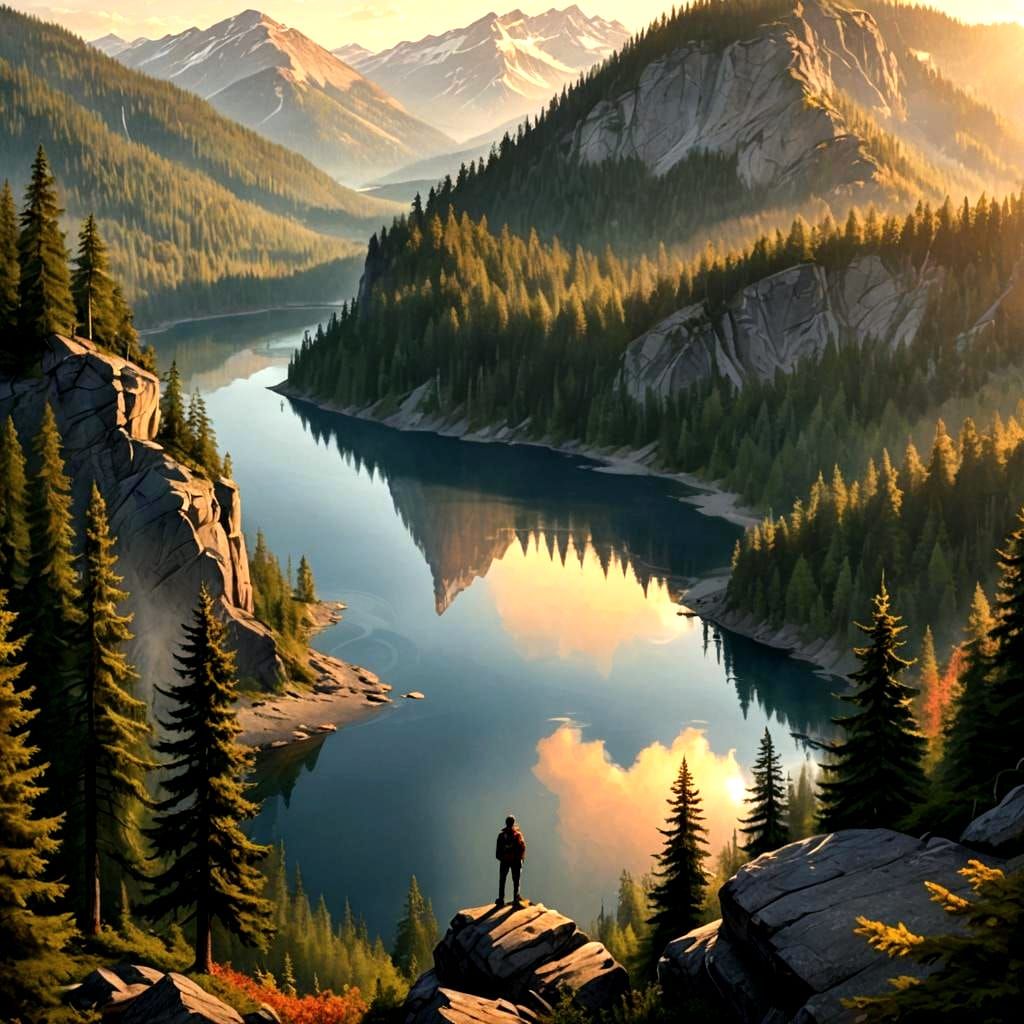 Majestic Mountain Lake Landscape