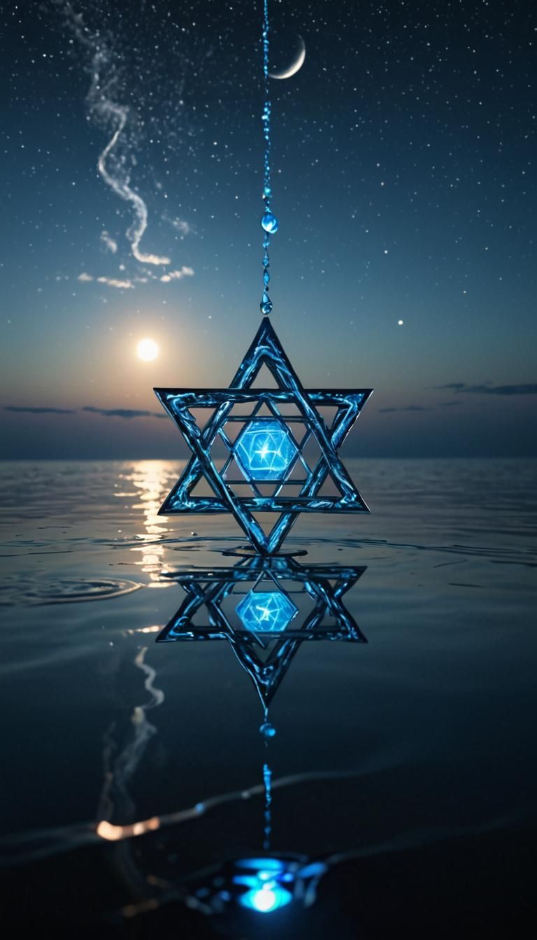 ( A Giant, Glowing,Liquid Silver dripping Star of David 9.00...