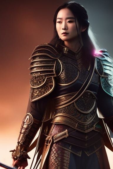 Dystopian Ronin Warrior in Feudal Japan