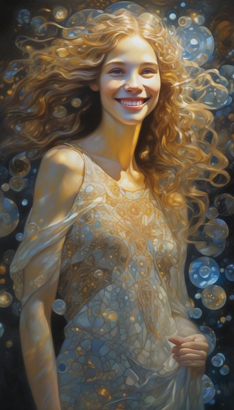 Ethereal Aphrodite Portrait as Oil Painting