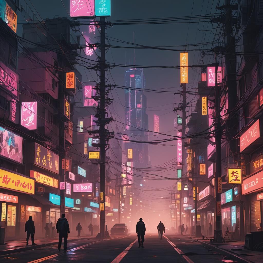Satoshi Nakamoto in Cyberpunk AI World