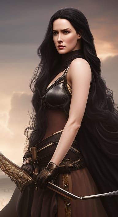 Yennefer in Intricate Armor, Digital Illustration