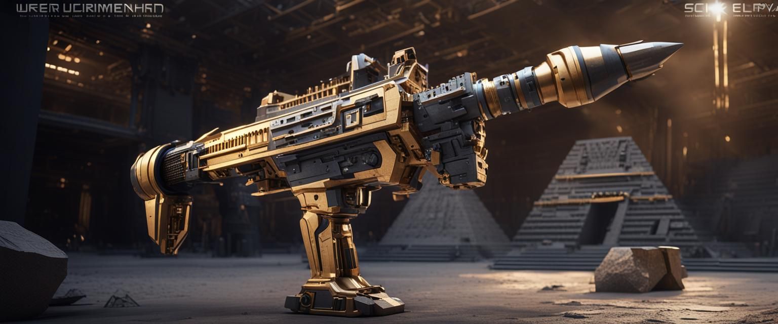 Futuristic Pyramid Construction Tool in Sci-Fi Style