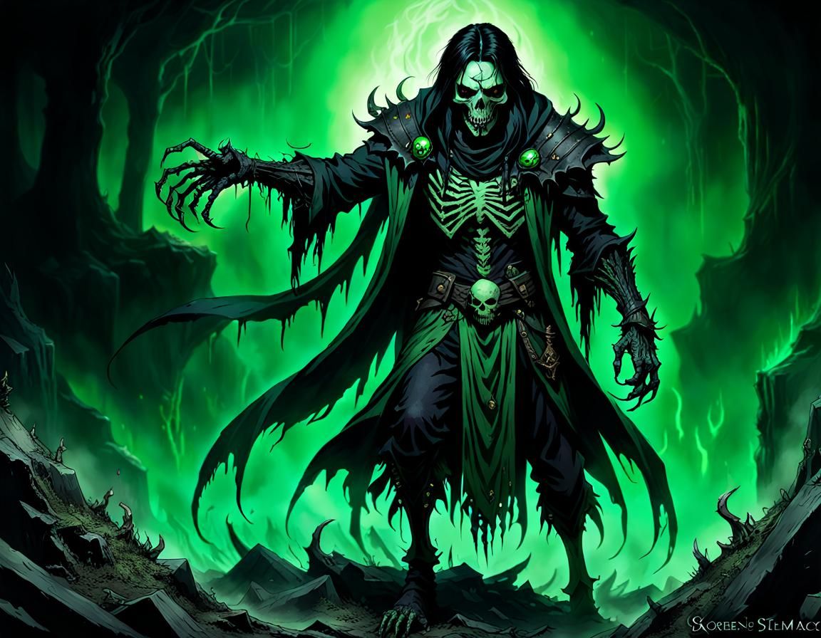 Necromancer in the Style of Luis Royo Oil Painting