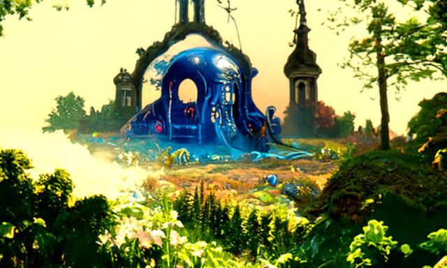 Neverland Church: Vibrant Hyperrealistic Digital Illustratio...