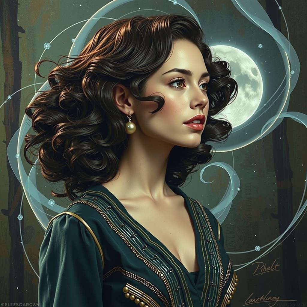 Reflective Hairstyle: Hyperrealistic Portrait of Life and De...