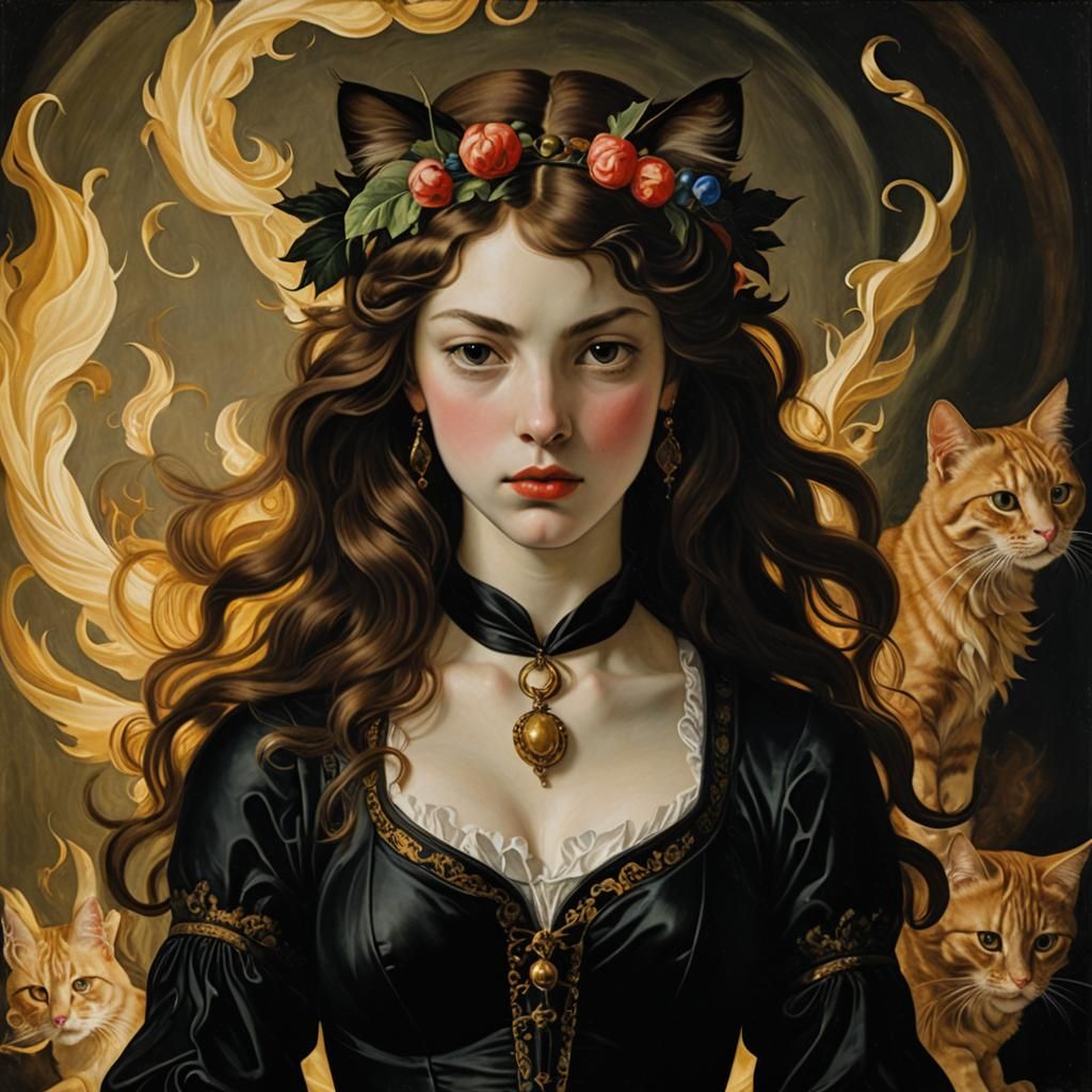 Mystical Cat in Surrealist Style
