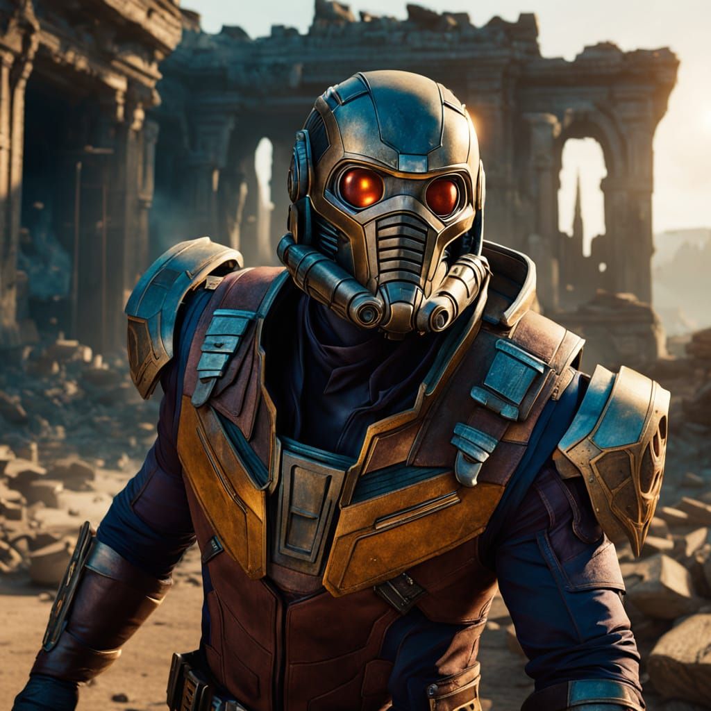 Cinematic Escape in Ancient Ruins with Golden Light