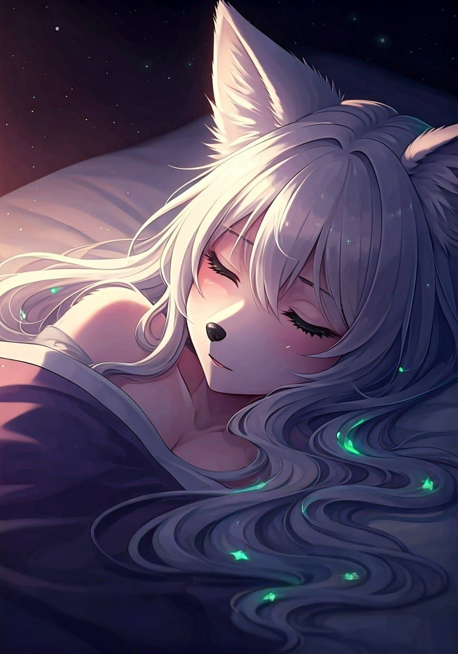Whispers of a Dreamy Wolf in Slumber