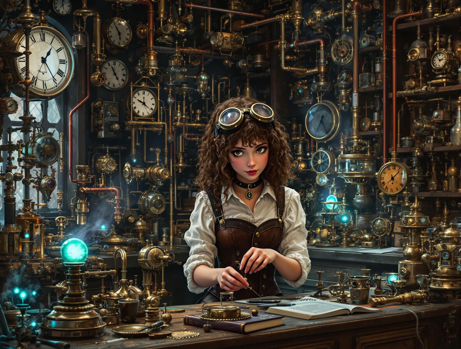 Steampunk Artificer's Workshop in Fantasy Medieval Town
