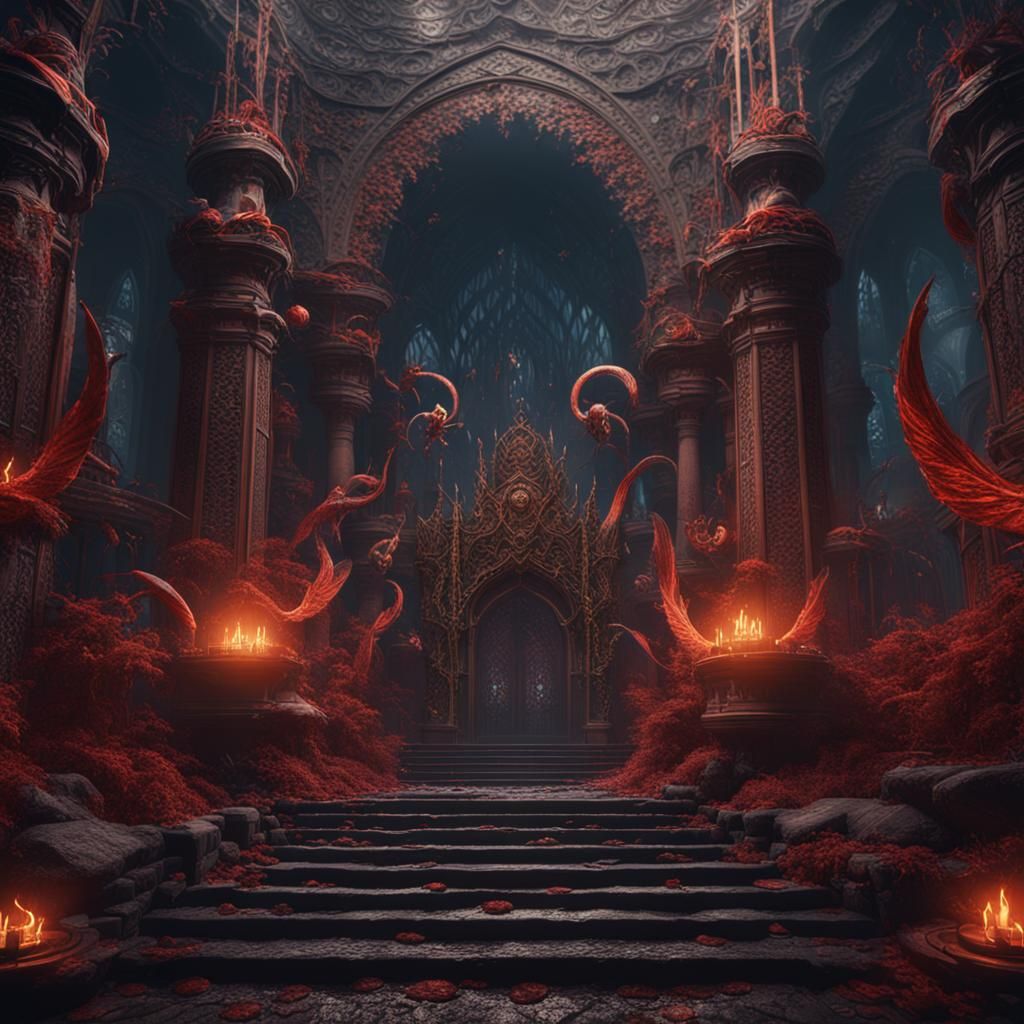 Detailed Matte Painting of Satanika in Deep Color