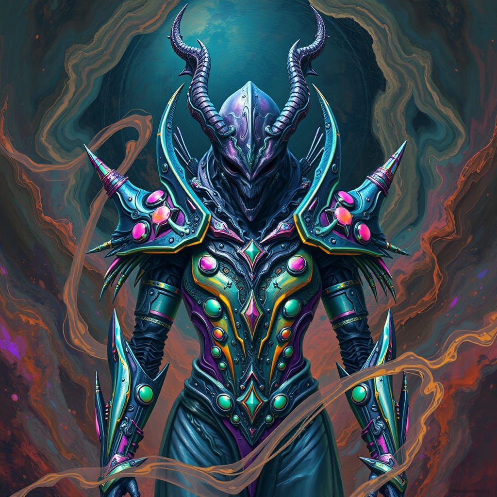 Slaad in Biomechanical Iridescent Armor