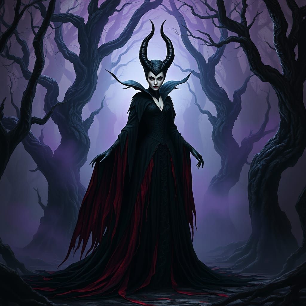 Mystical Dark Queen in Eerie Forest