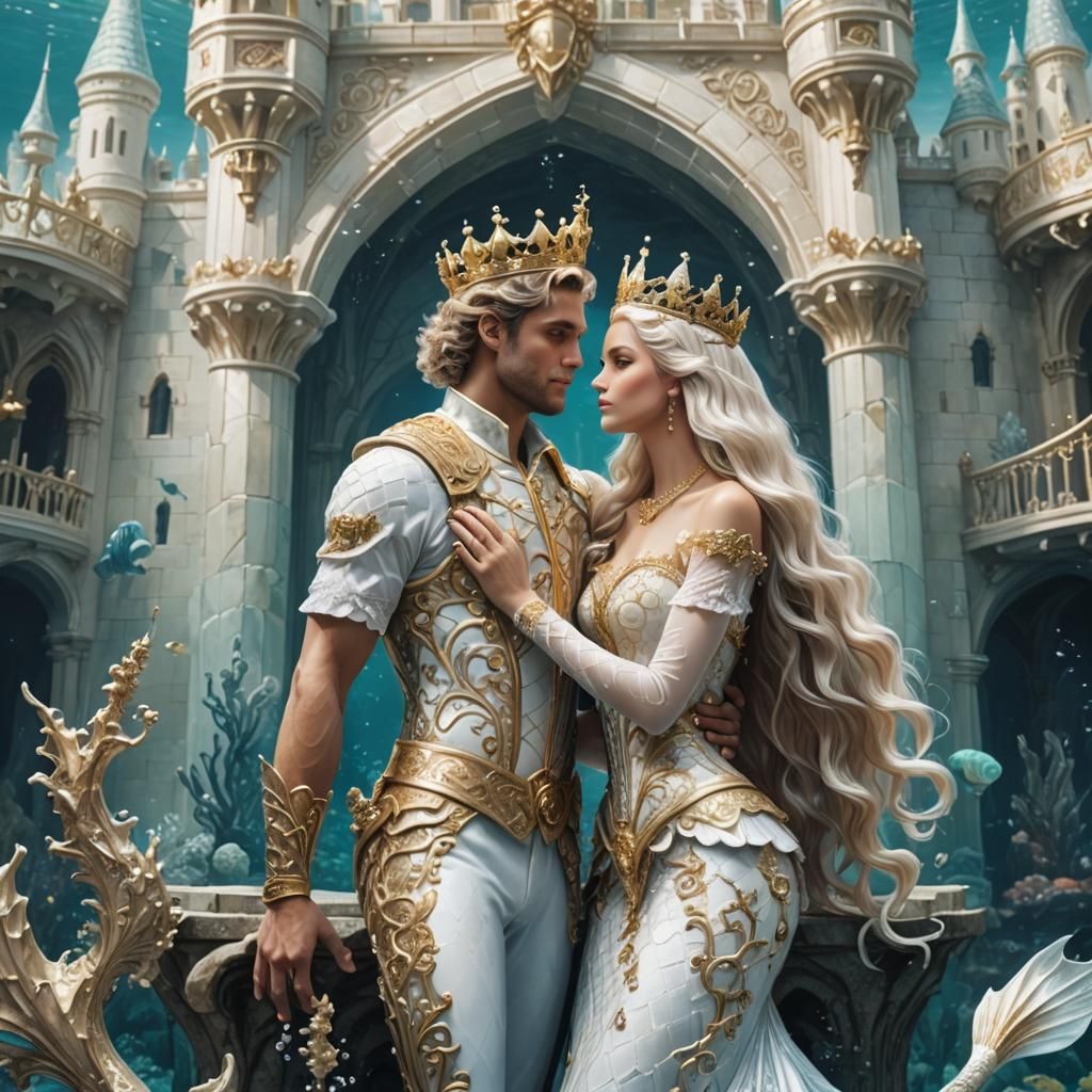 Underwater Merman Prince and Mermaid Princess