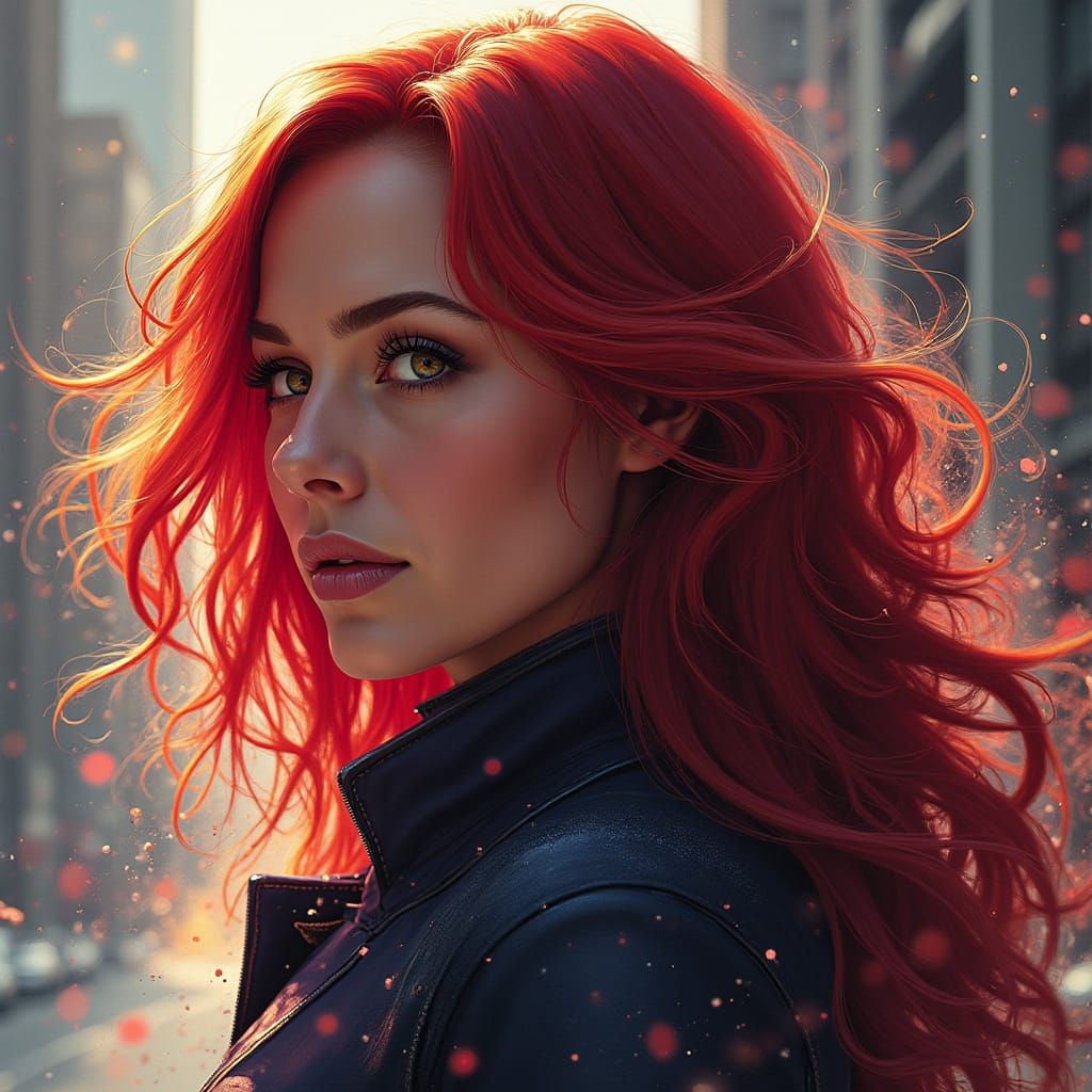 Emma Peel in Hyperrealistic Avengers Splash Art