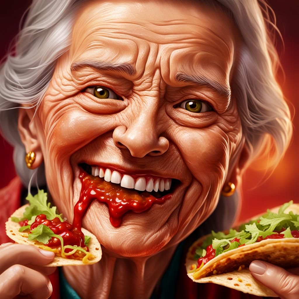 Mouthwatering Taco Moment: Hyper-Realistic Digital Art