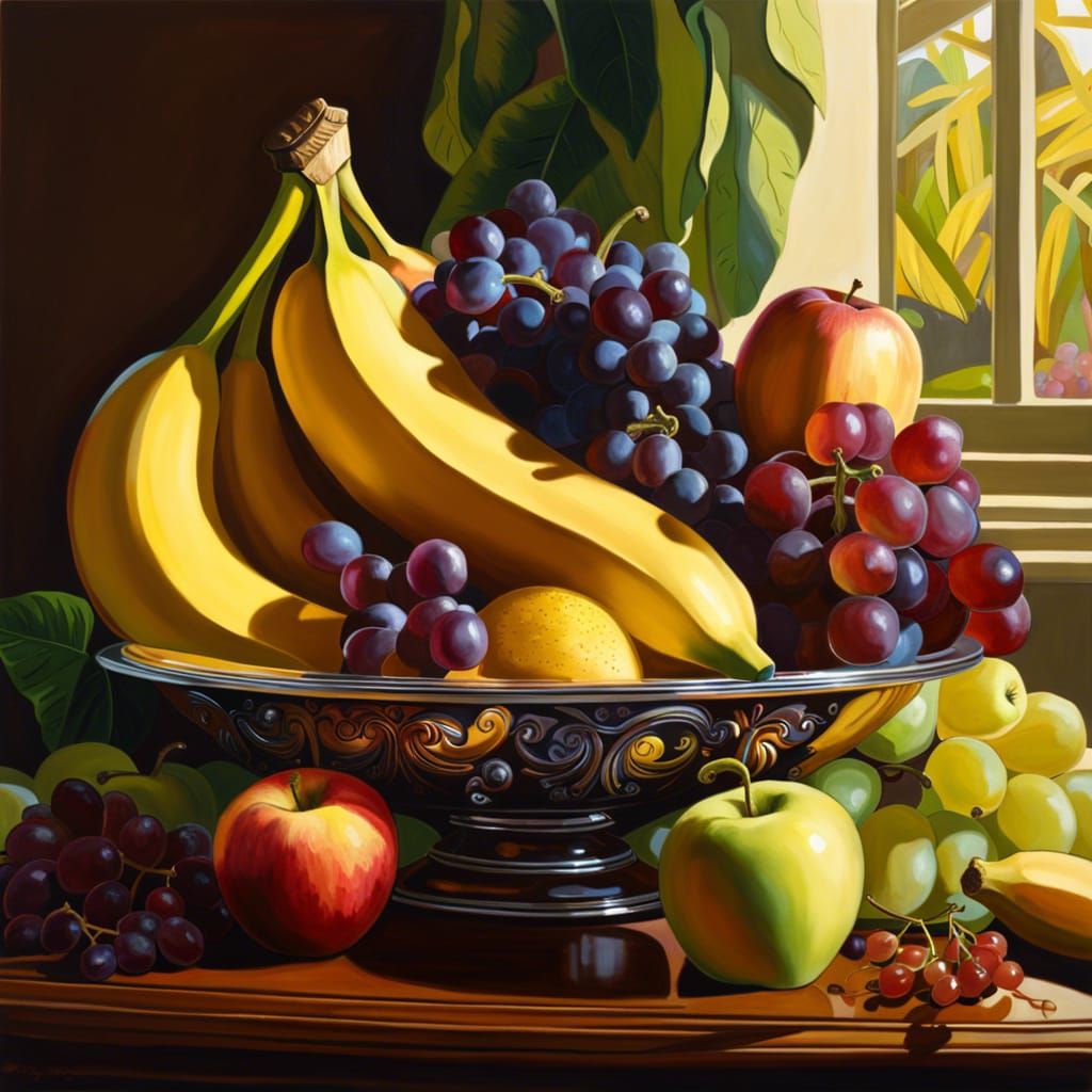 Hyperrealistic Fruit Bowl Still Life