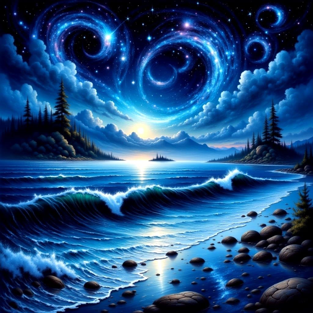 As blue as the night sky